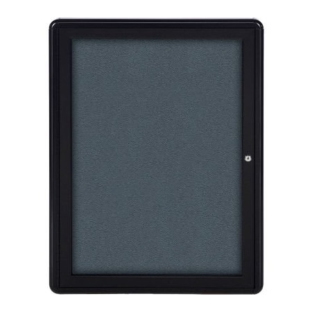 Ghent Ghent Ovation Bulletin Board - Indoor - 1 Door - Gray w/Black Frame - 24"W x 34"H OVK1-F91